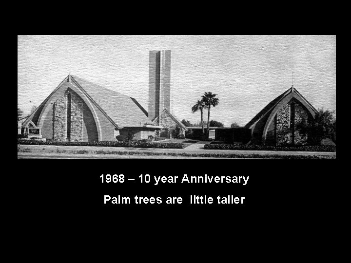 1968 – 10 year Anniversary Palm trees are little taller 