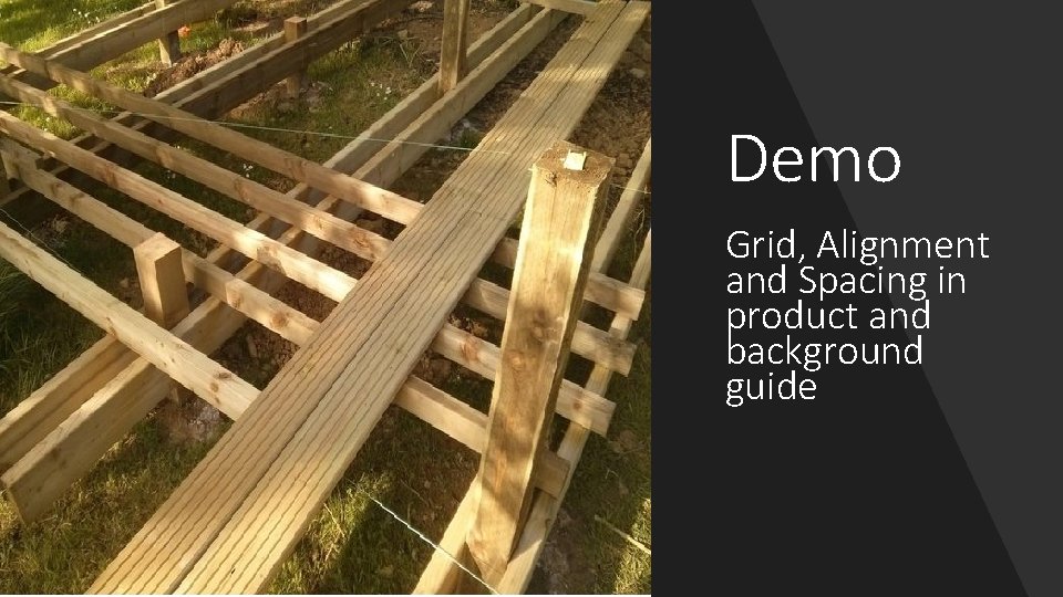 Demo Grid, Alignment and Spacing in product and background guide 