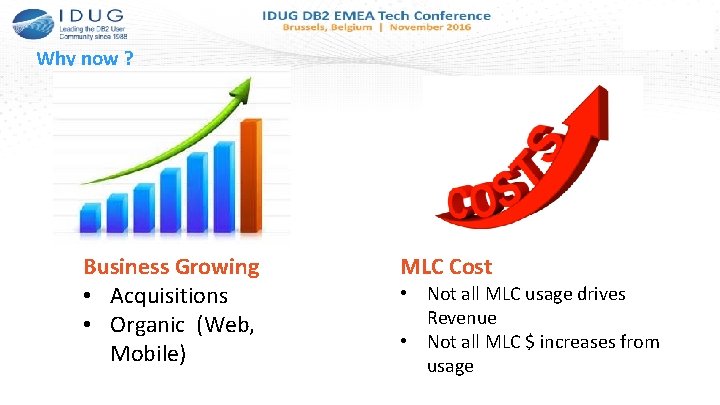 Why now ? Business Growing • Acquisitions • Organic (Web, Mobile) MLC Cost •