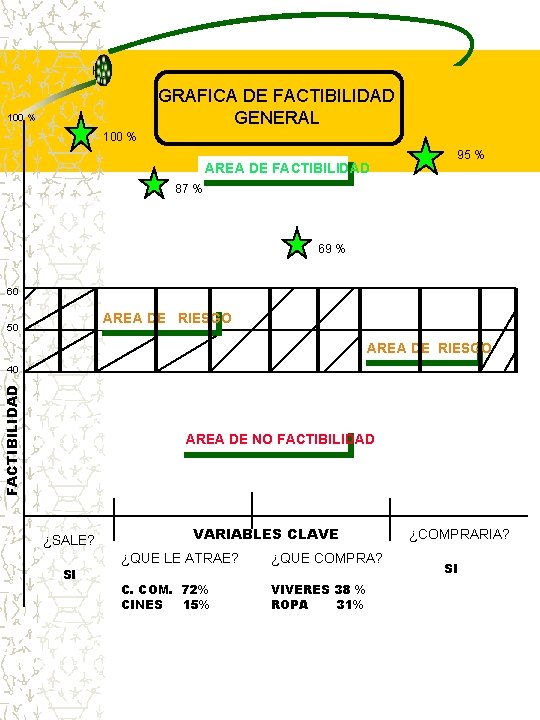 GRAFICA DE FACTIBILIDAD GENERAL 100 % AREA DE FACTIBILIDAD 95 % 87 % 69