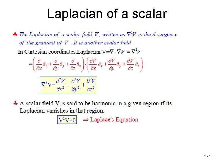 Laplacian of a scalar 1 -97 