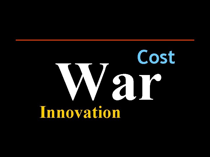 Cost War Innovation 24 For discussion purposes only. 