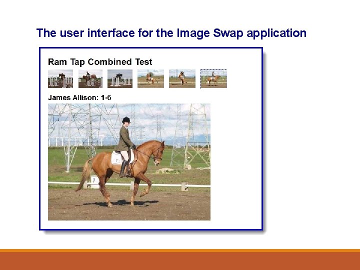 The user interface for the Image Swap application 