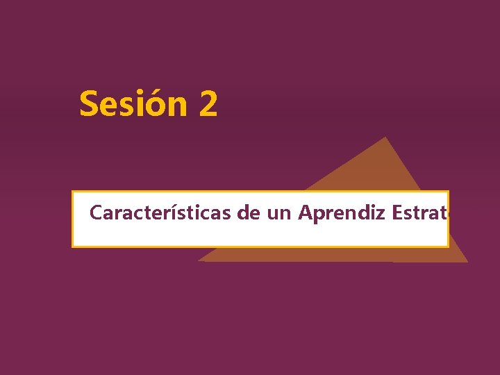 Sesión 2 Características de un Aprendiz Estratégico 