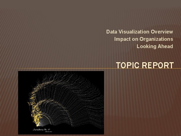 Data Visualization Overview Impact on Organizations Looking Ahead TOPIC REPORT 