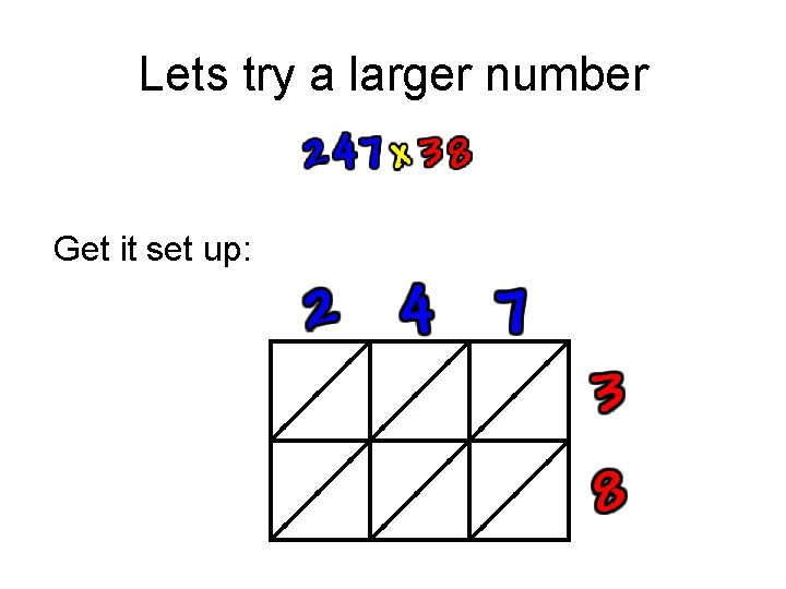 Lets try a larger number Get it set up: 