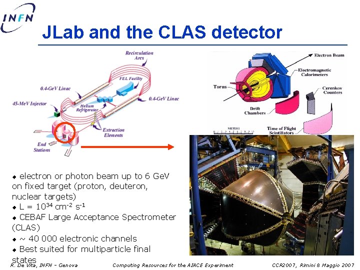 JLab and the CLAS detector electron or photon beam up to 6 Ge. V