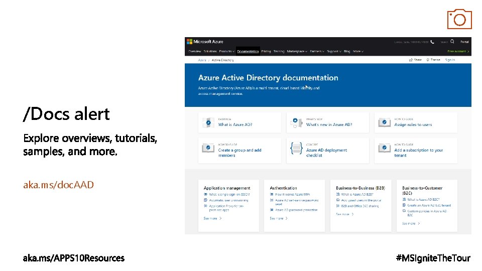 /Docs alert aka. ms/doc. AAD 