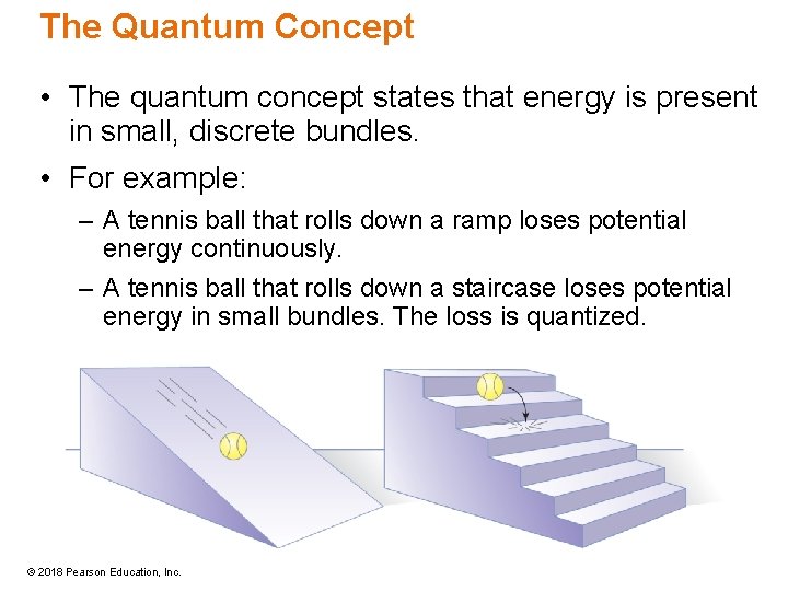 The Quantum Concept • The quantum concept states that energy is present in small,