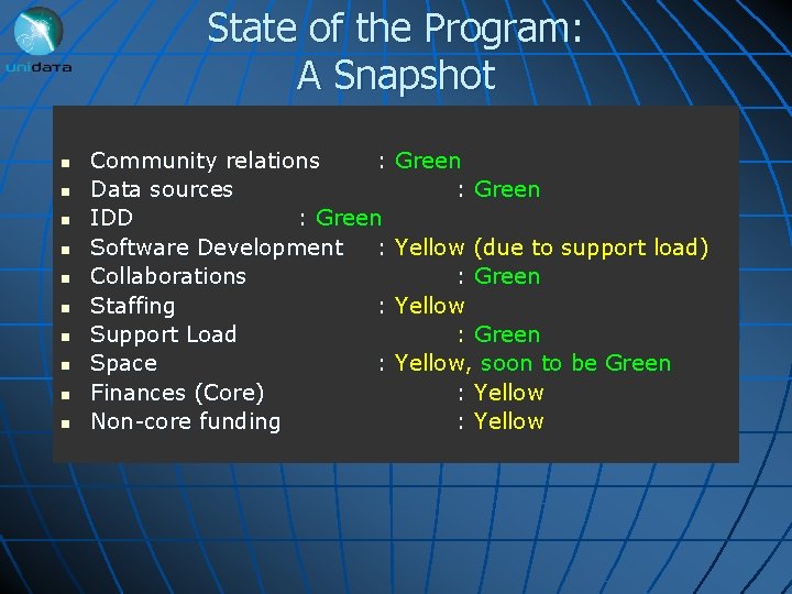 State of the Program: A Snapshot n n n n n Community relations :