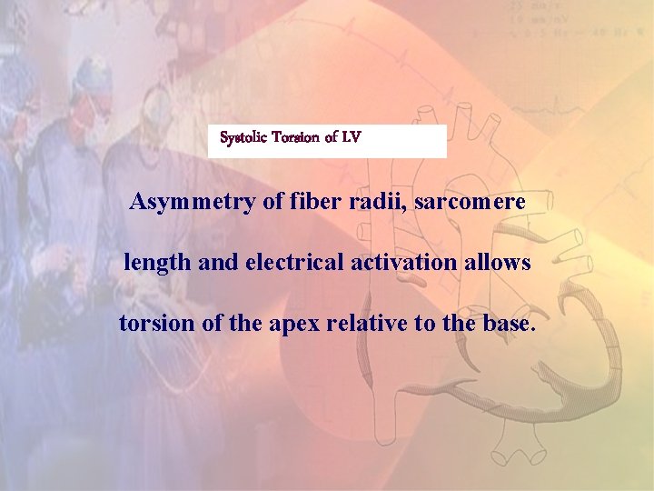 Systolic Torsion of LV Asymmetry of fiber radii, sarcomere length and electrical activation allows Systolic Torsion of LV Asymmetry of fiber radii, sarcomere length and electrical activation allows