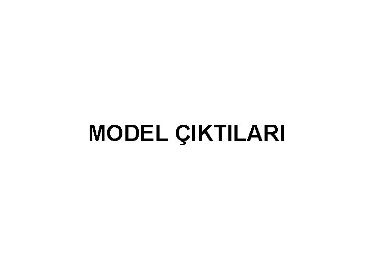 MODEL ÇIKTILARI 