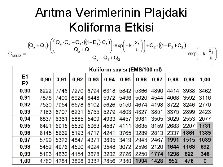 Arıtma Verimlerinin Plajdaki Koliforma Etkisi 