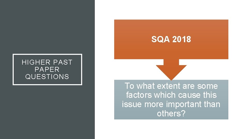 SQA 2018 HIGHER PAST PAPER QUESTIONS To what extent are some factors which cause