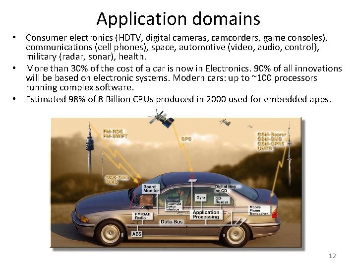 Application domains • Consumer electronics (HDTV, digital cameras, camcorders, game consoles), communications (cell phones),