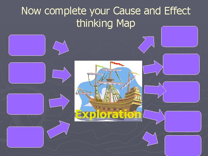 Now complete your Cause and Effect thinking Map Exploration 