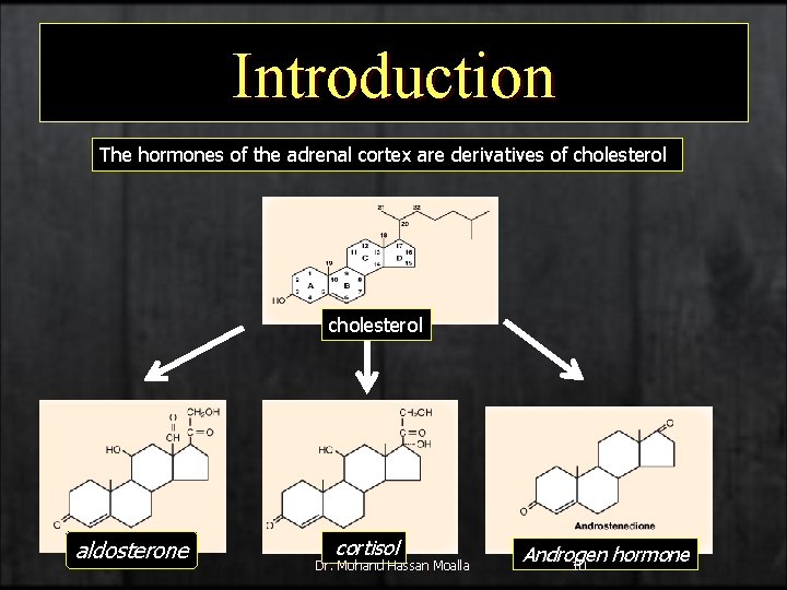 Introduction The hormones of the adrenal cortex are derivatives of cholesterol aldosterone cortisol Dr.