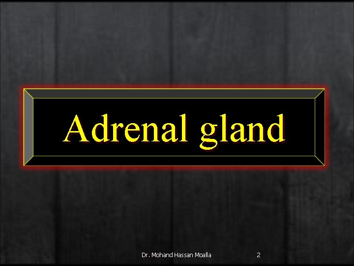 Adrenal gland Dr. Mohand Hassan Moalla 2 