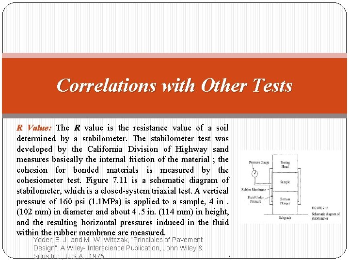 Correlations with Other Tests R Value: The R value is the resistance value of