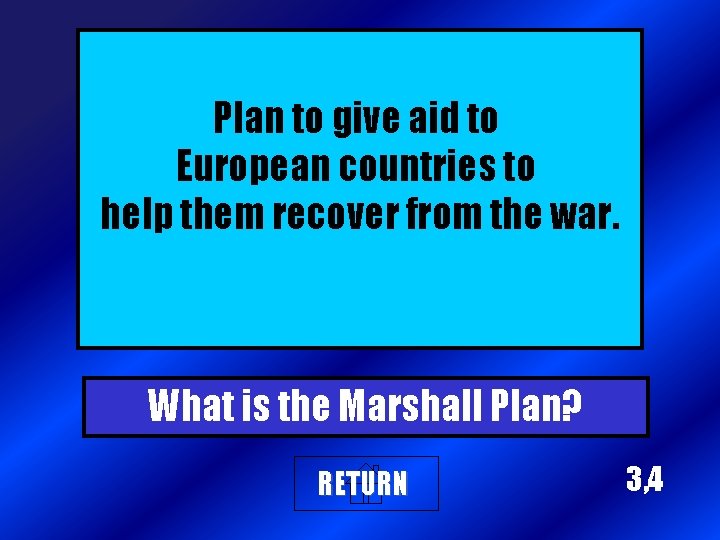 Plan to give aid to European countries to help them recover from the war.