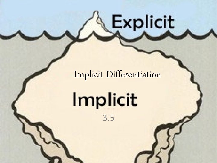Implicit Differentiation 3. 5 