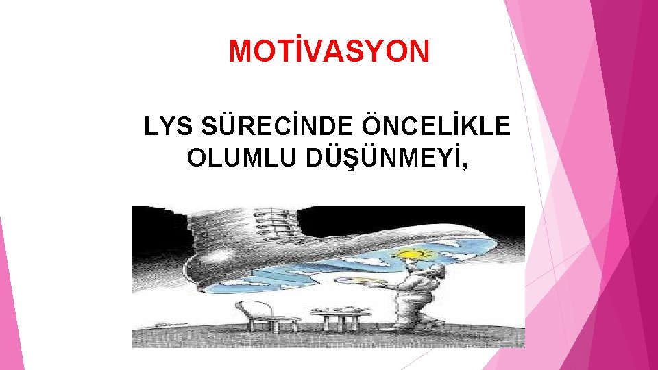 MOTİVASYON LYS SÜRECİNDE ÖNCELİKLE OLUMLU DÜŞÜNMEYİ, 