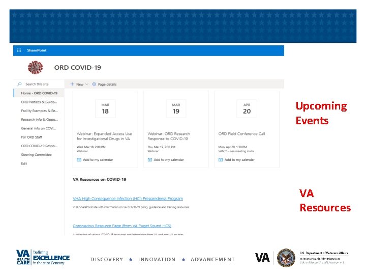 Upcoming Events VA Resources Upcoming Events VA Resources