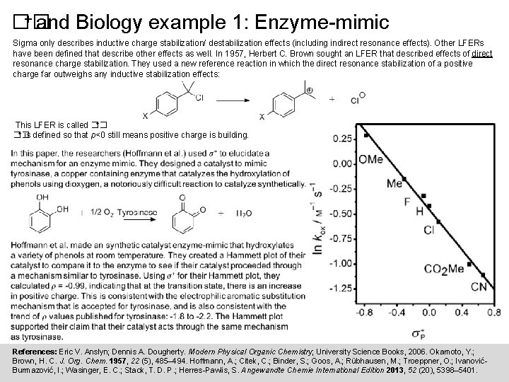 + and Biology example 1: Enzyme-mimic �� Sigma only describes inductive charge stabilization/ destabilization