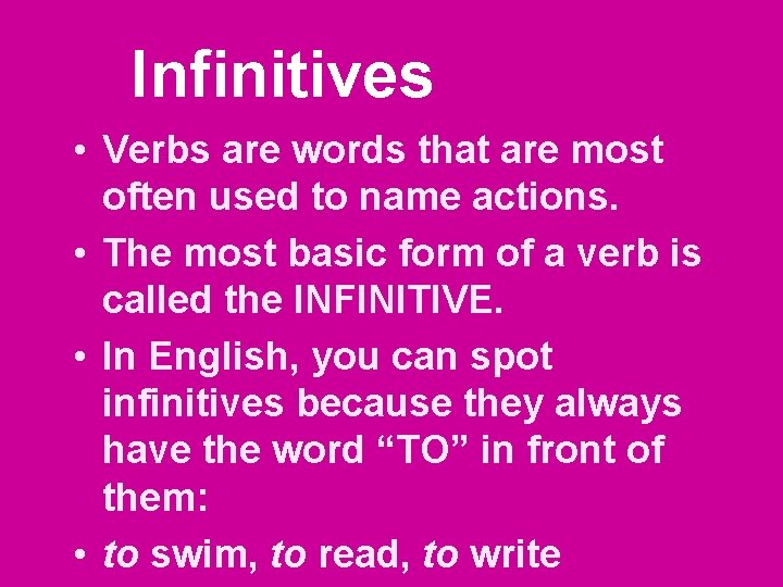 Human Infinitive PUNTO DE GRAMTICA Infinitives P 32 Realidades 1