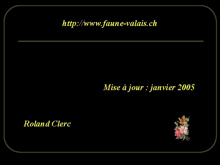 http: //www. faune-valais. ch Mise à jour : janvier 2005 Roland Clerc 