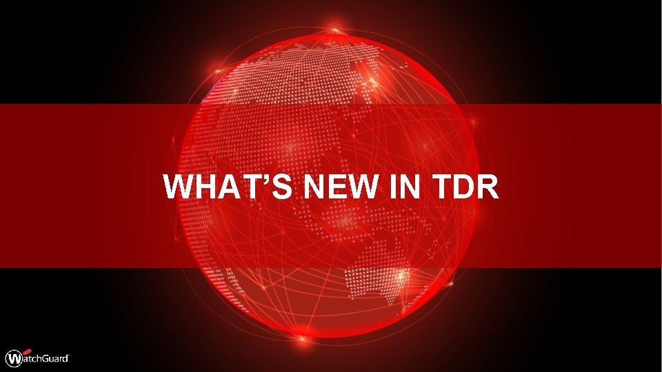 WHAT’S NEW IN TDR 