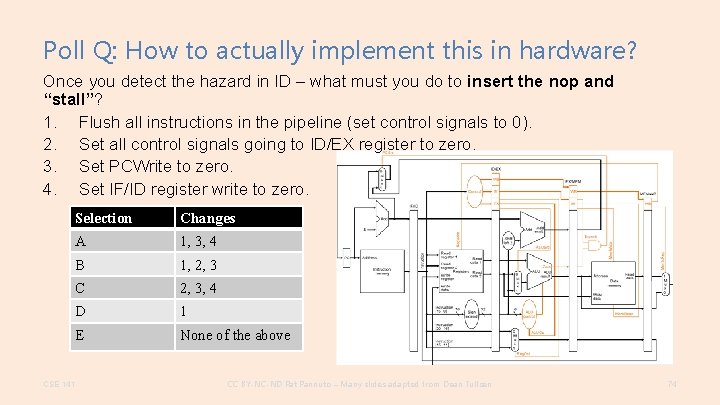 Poll Q: How to actually implement this in hardware? Once you detect the hazard