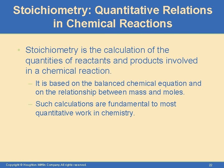 Stoichiometry: Quantitative Relations in Chemical Reactions • Stoichiometry is the calculation of the quantities