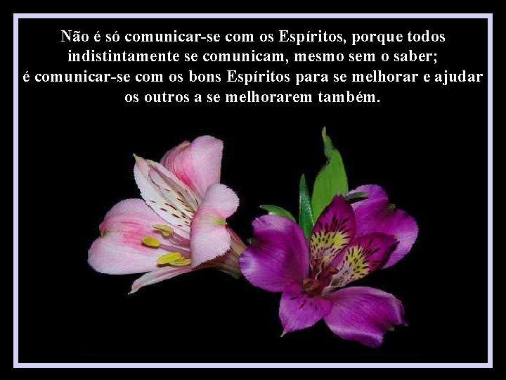 Não é só comunicar-se com os Espíritos, porque todos indistintamente se comunicam, mesmo sem