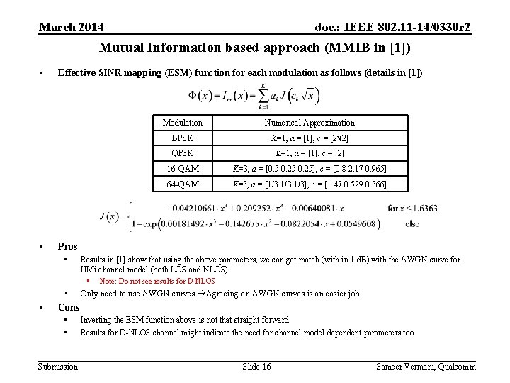 March 2014 doc. : IEEE 802. 11 -14/0330 r 2 Mutual Information based approach