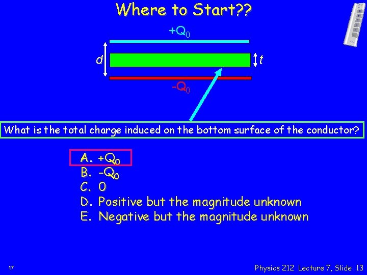 Where to Start? ? +Q 0 d t -Q 0 What is the total