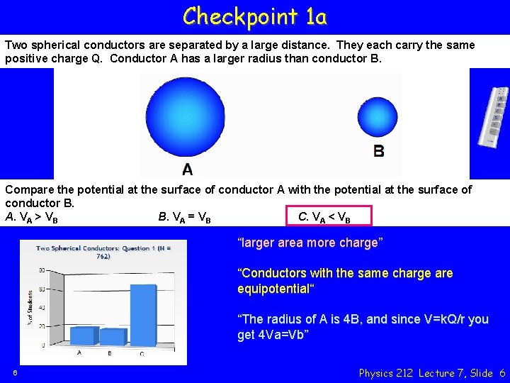 Checkpoint 1 a Two spherical conductors are separated by a large distance. They each Checkpoint 1 a Two spherical conductors are separated by a large distance. They each