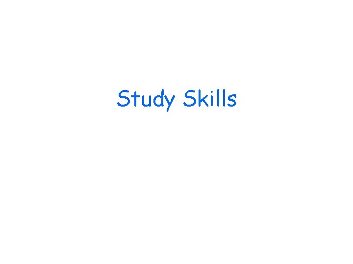 Study Skills 