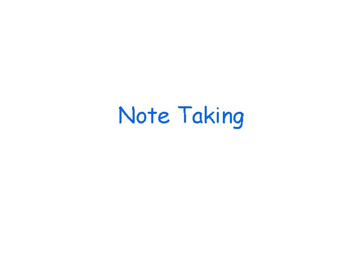 Note Taking 