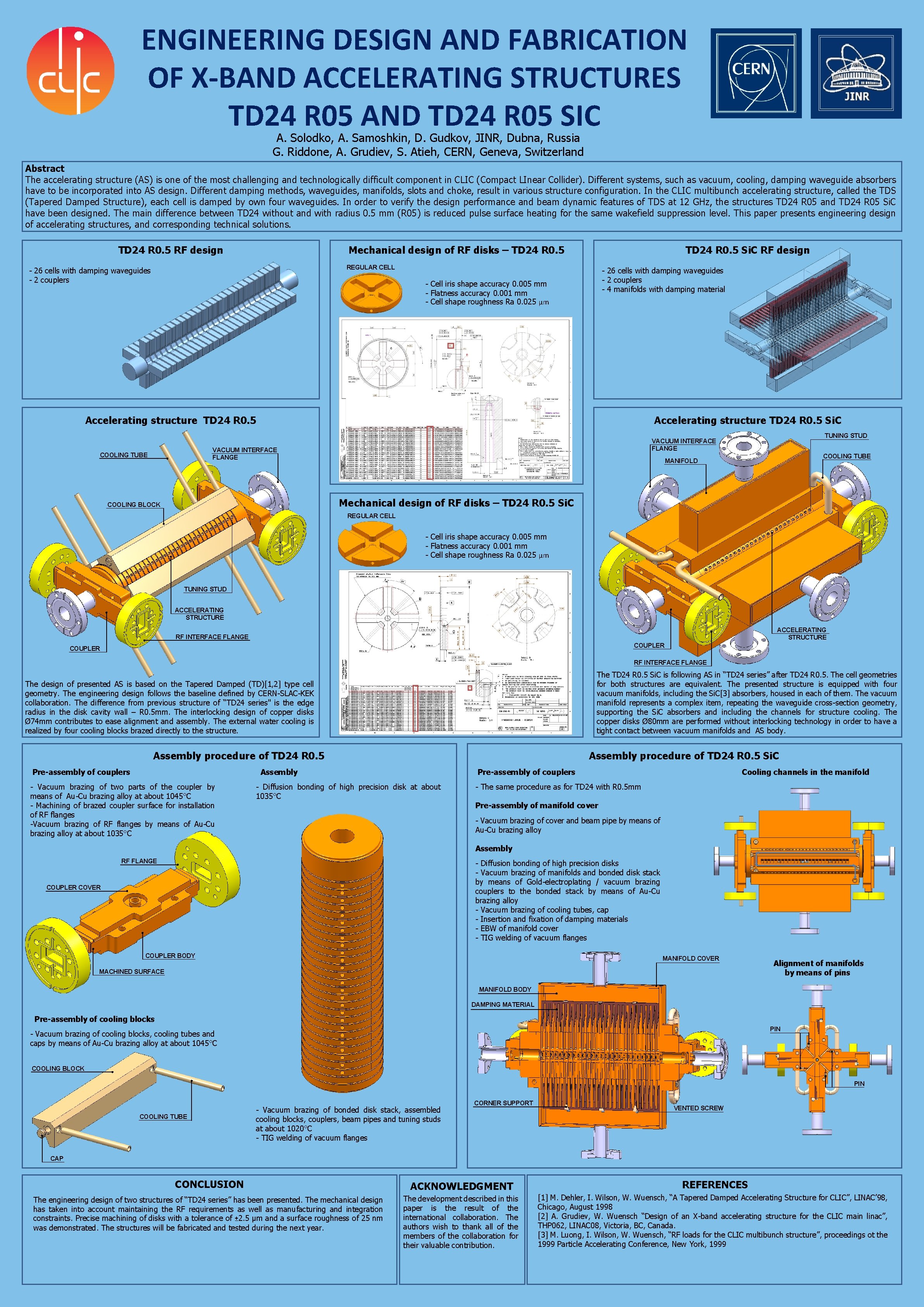 ENGINEERING DESIGN AND FABRICATION OF X-BAND ACCELERATING STRUCTURES TD 24 R 05 AND TD