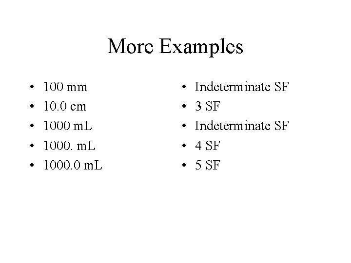More Examples • • • 100 mm 10. 0 cm 1000 m. L 1000. More Examples • • • 100 mm 10. 0 cm 1000 m. L 1000.