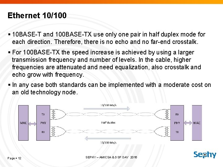 Ethernet 10/100 10 BASE-T and 100 BASE-TX use only one pair in half duplex