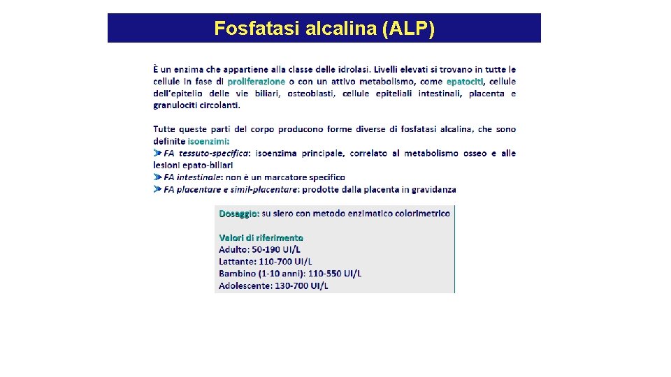 Fosfatasi alcalina (ALP) Fosfatasi alcalina (ALP)