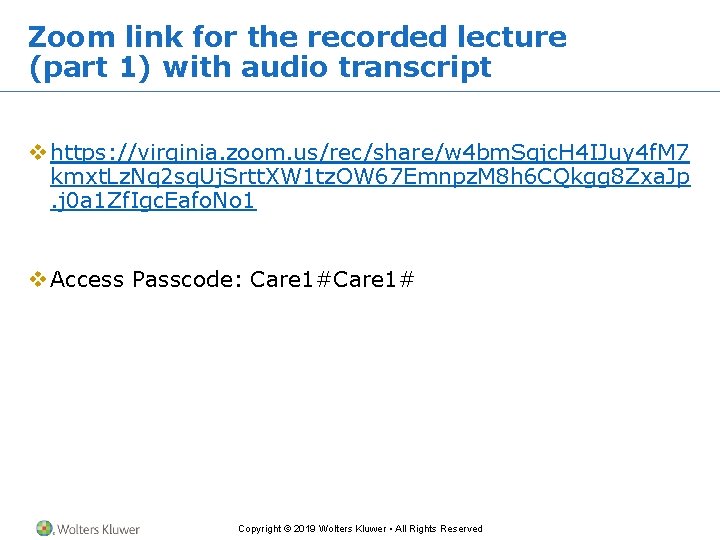 Zoom link for the recorded lecture (part 1) with audio transcript v https: //virginia. Zoom link for the recorded lecture (part 1) with audio transcript v https: //virginia.