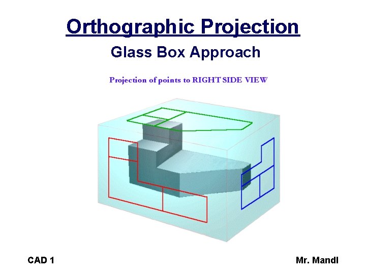 Orthographic Projection Glass Box Approach CAD 1 Mr. Mandl 