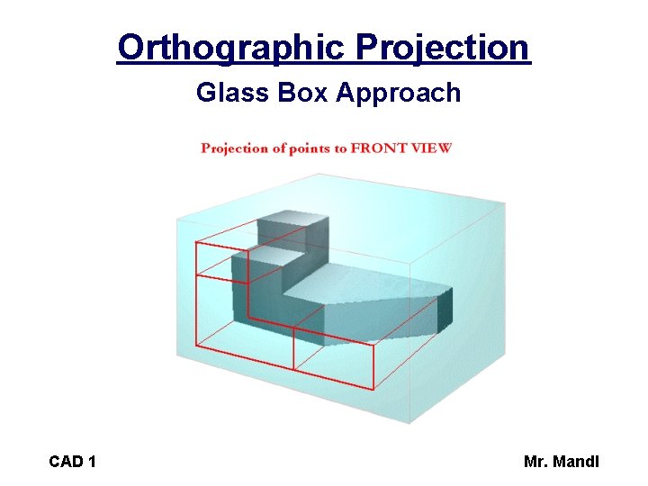 Orthographic Projection Glass Box Approach CAD 1 Mr. Mandl 