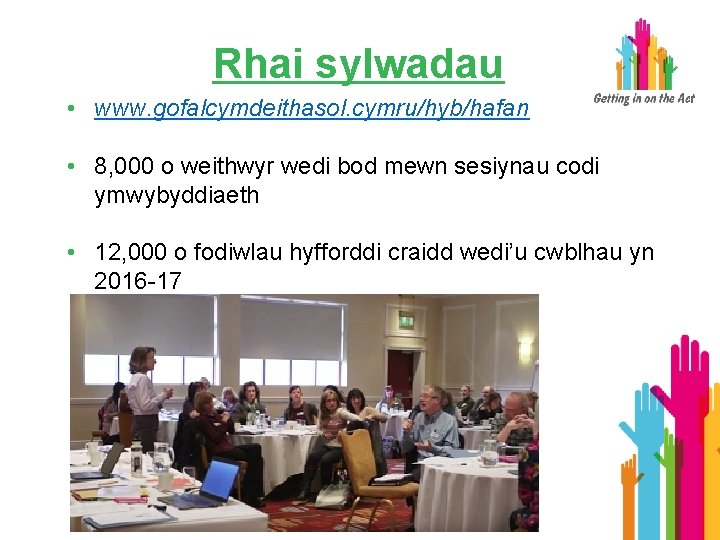 Rhai sylwadau • www. gofalcymdeithasol. cymru/hyb/hafan • 8, 000 o weithwyr wedi bod mewn