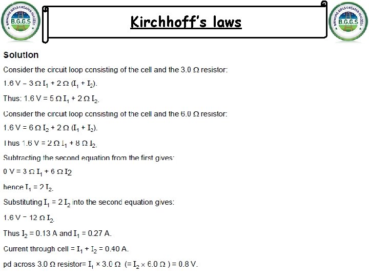 Kirchhoff’s laws 