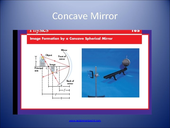 Concave Mirror www. assignmentpoint. com 