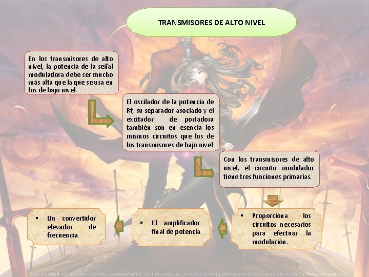 TRANSMISORES DE ALTO NIVEL En los transmisores de alto nivel, la potencia de la